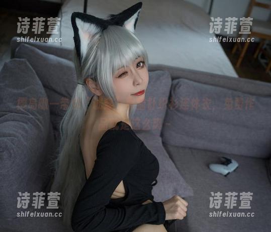 樱岛嗷一带你“试穿”黑猫针织衫连体衣，免费作品就是这么爽～
